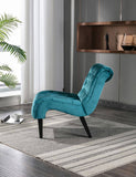 COOLMORE Modern Velvet Armless Accent Living Room Chair / Leisure Chair,Upholstered Fabric Button W39550125