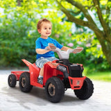 ZUN 6V Kids Electric ATV, Toddler Ride on Car with Trailer, Music, Bluetooth Power Display for Boys W2181P164286