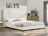 Queen Size White Boucle Upholstered Platform Bed B108P160258