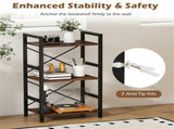 4-Tier Industrial Bookshelf , Heavy-Duty Metal Frame & X-Shaped Braces 69110737
