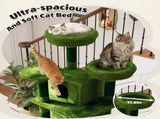 Large 70.87in Cat Tree W/2 Private Condos,3 Perches&Hanging Hammock,Skin-Friendly Short Plush&No W1578P447622