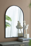 ZUN 24" x 36" Black Arched Mirror with Metal Frame, Wall Mirror for Living Room Bedroom Entryway W2078135282