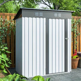 ZUN 5 X 3 Ft Outdoor Storage Shed, Galvanized Metal Garden Shed With Lockable Doors, Tool Storage Shed W1212110294