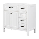 36" Bathroom Vanity without Sink, Cabinet Base Only, Bathroom Cabinet with Drawers, Solid Frame and WF296707AAK