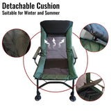 ZUN Camping Lounge Chair, Portable Folding Reclining Camping Chair with Adjustable backrest for Indoor W241106338