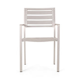 Outdoor Modern Aluminum Dining Chair, Silver 70340.00
