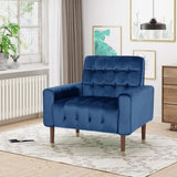 ZUN Mirod Comfy Arm Chair with Tufted Back , Modern for Living Room, Bedroom and Study 64937.00NBLU