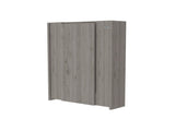 Wall Foldable Table with Multiple Shelves, Light Gray B097133223