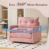 UNITED WE WIN Swivel Barrel Chair - Mid Century Modern Chair, Thick Padded Arm Chair with Solid W1568P290091