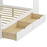 Wooden L-Shape Daybed with Seven Storage Cabinets and Two Storage Drawers, Multi-functional Bed with 96529688