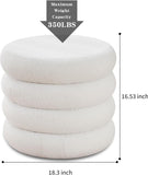 Round Storage Ottoman, Modern Sherpa Footstool, Teddy Vanity Stool with Flip-Top 81702540