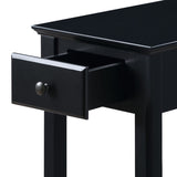 ZUN Black Accent Table with Bottom Shelf B062P181362