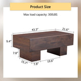 Modern Simple Walnut Colored Texture Sticker MDF Coffee Table - 43.3"x21.6"x17.2" Practical W1512P362972