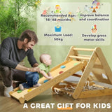 7 in 1 kids hiking triangle set with ramp and arched ladder 81695786