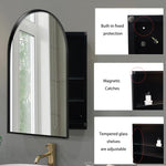 ZUN 24x36 Inch Arched Recessed Medicine Cabinet, Metal Framed Bathroom Wall Cabinet with Mirror and W1435P182919