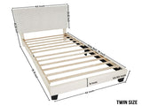Findlay Plush 3D Upholstered Platform Bed in White Dove, Twin T2574P241783
