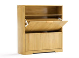 Shoe Cabinet Storage for Entryway Hidden Shoes Storage Cabinet with 2 Flip Drawers, Tall Free W1162P384346