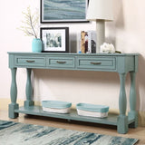 63inch Long Wood Console Table with 3 Drawers and 1 Bottom Shelf for Entryway Hallway Easy Assembly W1202114031