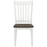 ZUN Espresso and White Dining Chair with Wood Seat B062P153676