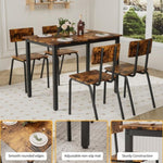 ZUN 5-Piece Dining Table Set with 4 Chairs, 43" Kitchen Table & Chairs Set for 4, Dining Room Table with 14175476