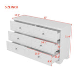 ZUN 6 Drawers Elegant Design Wooden Dresser, Retro Style Storage Cabinet with Metal Handles for Bedroom, N733P199705K