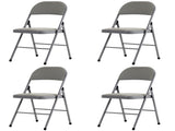4pcs Elegant Foldable Iron & PVC Chairs for Convention & Exhibition Gray 59251641