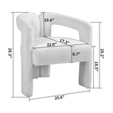 ZUN Teddy fabric modern design dining chair,open-Back ,modren kitchen armchair for Dinging Room 28163436