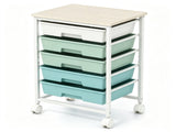 5-Drawer Rolling Storage Cart, Multifunctional Mobile Organizer Cart with Lockable Universal Wheels, 72967110
