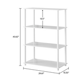 No Tools 4-Shelf Bookcase, White 83169996