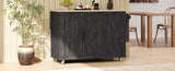 K&K 51.2"W Geometric Twill Stripe Textured Design Kitchen with Drop Leaf, Farmhouse Kitchen N707P221444B