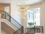 Modern 5 Rings Chandelier with Remote Control, Dimmable LED Chandelier with 3 Color Temperature, W5008P541398