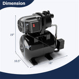 1200 W Garden Water Pump Shallow Well Pressurized IrrigationShallow Well Pump 1000GPH Max Flow 20494277