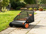 26" Push Lawn Sweeper, 7 cu. ft. Leaf & Grass Collector with Adjustable Brush Height & Rubber Wheels 96278134