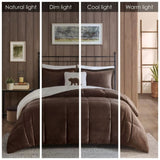 Full/Queen Plush to Sherpa Down Alternative Comforter Set B035100492