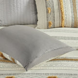 3 Piece Cotton Comforter Set Gray/Yellow King/Cal King B035128786
