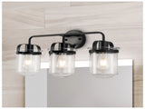 3-Light with Clear Glass Shade, Modern Sconce, Industrial Indoor Light Fixture for Bathroom Living T3177P283991