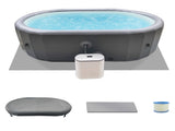 Hot Tub Inflatable Portable Oval Spa 2 Person Hot Tub with 180 Bubble Jets, Cover, Filter 07800202