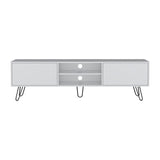 Vassel TV Stand, Entertainment Unit with Hinged Drawers and Hairpin Legs B200P173211