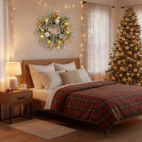 20 Inch Christmas Wreath Door Decor with Warm White LED Lights Christmas Decor FBA shipment 00228642