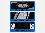 Portable Folding Picnic Chair Set with Umbrella, 2-Person Outdoor Camping Chairs Cup Holders, 65581763