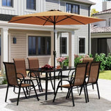 Outdoor dining table and chair package with umbrella 71751656