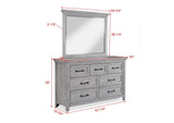 Contemporary Light Gray Finish 1pc Dresser Wooden Bedroom Furniture Metal Pull Furniture B011P228544