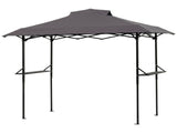 5x8FT Grill Gazebo, Dark Gray Polyester Canopy with Air Vent, Black Powder Coated Folding Awning 95236605
