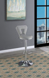 ZUN Adjustable Bar stool Gas lift Chair Gray Faux Leather Chrome Base metal frame Modern Stylish Set of HS00F1643-ID-AHD