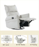 ZUN Rocking Recliner Chair,360 Degree Nursery Rocking Chair,Glider Chair,Modern Small Rocking 12560160