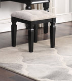 Luxurious Majestic Classic Black Color Vanity w Stool 3- Storage Drawers 1pc Bedroom Furniture B011111849