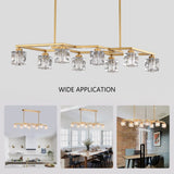 Crystal Chandelier for Dining Room, 8-Light Kitchen Chandelier Light Fixture Modern Metal Industrial W1592P251074