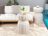 13" Modern Outdoor and Indoor Waterproof Coffee Table and Side Table Set, Durable MgO Cement Design, W757P332044