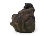 22.0" High DATONA FOUNTAIN Outdoor Weather Resistant Floor Fountain with Light, Light Brown Black 71778.00LBLK