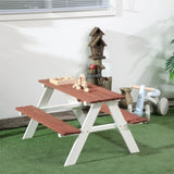 Wooden outdoor children's picnic table - Brown 90630593